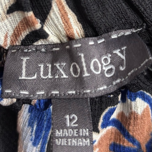 NWT Luxology Floral Pattern pantsuit/jumpsuit, on/off shoulder; wide leg, CHIC - Picture 2 of 8